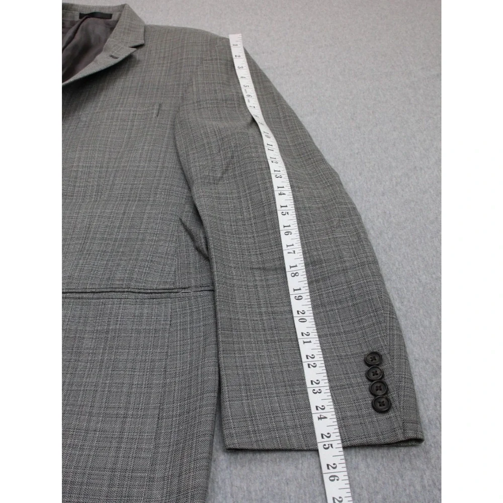 Lauren Ralph‎ Lauren Blazer Mens 44R Gray Plaid 2 Button Wool Silk